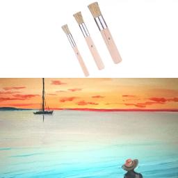 Conjunto pincéis pintura estêncil Y1UB 3 tipos pincel guache acrílico a óleo portátil - Image 3