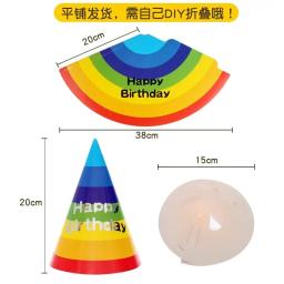 10 pçs bonés arco-íris chapéu de aniversário celebração festa prop adorável chapéus cônicos decorativos bonito headwear criança - Image 6