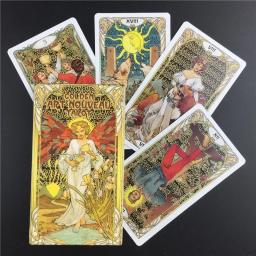 Novo jogo de cartas tarô dourado, jogo de tabuleiro, adivinhação, arte, adivinhação, arte, com guia, para festa - Image 5