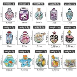 Broche De Esmalte De Vidro Desejando Garrafa De Desenhos Animados, Gato Fantasma, Cogumelo Lua, Emblema De Metal De Garrafa De Planeta, Pin De Lapela De Animal Do Punk, Presentes De Jóias - Image 6
