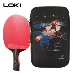 Loki x3 raquete de ping pong espinhas-em raquete de tênis de mesa com borracha ittf 5 lâmina de madeira esponja elástica e casca dura capa - Image 1