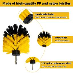Conjunto de acessórios de escova multiuso, Kit de limpeza elétrica com conexão extensível, escova de nylon para banheira do banheiro, 6pcs - Image 4