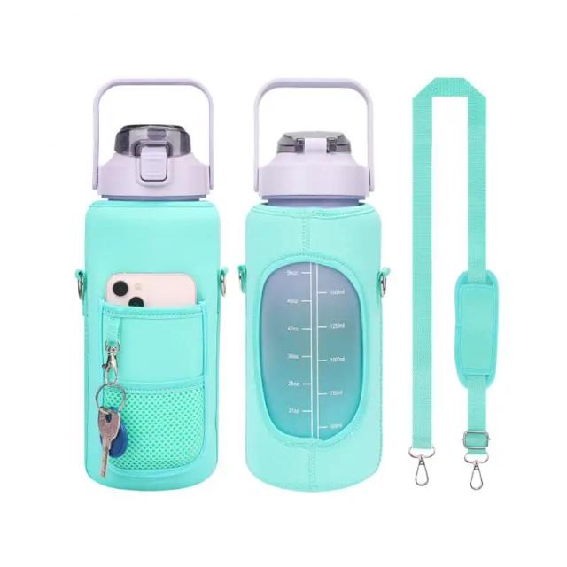 Bolsa Motivacional para Garrafas de Água de 2L com Alça e Tampa Ideal para Esportes, Fitness e Treinos ao Ar Livre