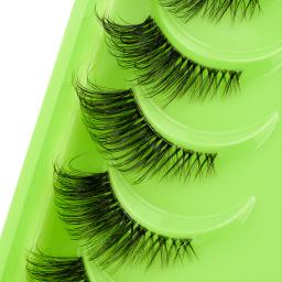 Natural Long Cílios Postiços Strip, 3D Mink Lashes, Extensão dos Cílios Falso, Metade Cat Eye, Make Up Tool, macio, Maquiagem, 3 Pares, 10 Pares - Image 5