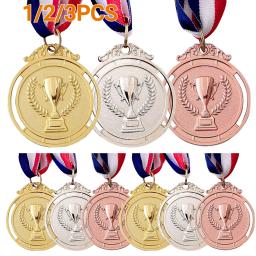 Metal Award Medalhas com Fita Do Pescoço, Ouro, Prata, Bronze, Prêmios, Esportes, Jogos De Competição, Presentes De Lembrança, 1Pc, 3 Pcs, 2 Pcs, 1Pc - Image 1