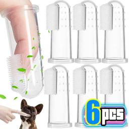 Silicone Dedo Toothbrushes para Pet, escovas macias, escova do cão, mau hálito, tártaro dentes cuidado ferramenta, gato limpeza Scrub, Silicone Pet Supplies - Image 2
