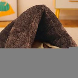 Fluffy Triangular Cat Tent Cave, Pet Shop, semi-aberto, criativo, fundo antiderrapante, com capuz, viagem, inverno - Image 5