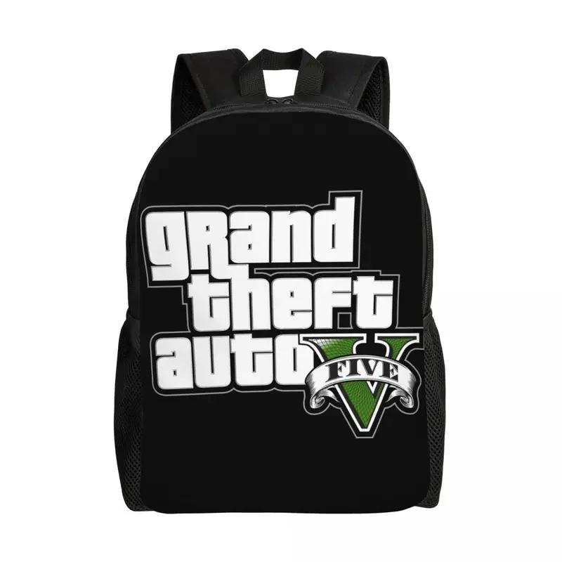 Mochila de Colagem Automática Impermeável para Homens e Mulheres, Saco de Escola Universitária, Saco de Aventura GTA, Mochila de Impressão - Image 1