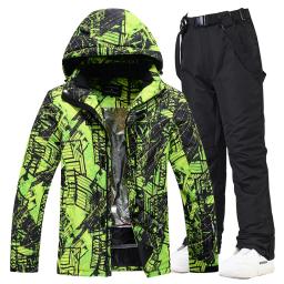 -30, roupa de neve masculina e feminina, roupa de snowboard, jaqueta de marca de esqui, conjuntos de jaqueta e calça de esqui, roupas de snowboard, inverno - Image 2