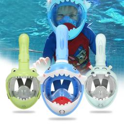 Máscara de mergulho infantil, equipamento de natação infantil, óculos de esqui, rosto inteiro, natação e snorkel, 4 a 11 anos - Image 2