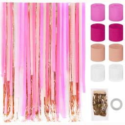 Colorido diy crepe papel streamers folha franja enfeites cortina foto para aniversário casamento chá de fraldas festa pano de fundo decoração - Image 5