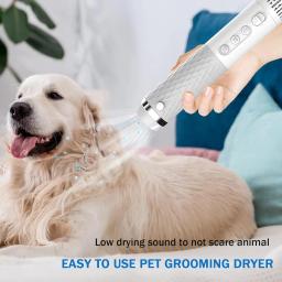 Portátil Pet cabelo secador com 4 bicos, cão secador de sopro para gato grooming, temperatura ajustável e velocidade - Image 5