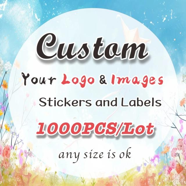 Adesivos Personalizados para Eventos: Crie Seu Próprio Logotipo para Casamento, Aniversário e Batismo - Pacote com 1000 Peças