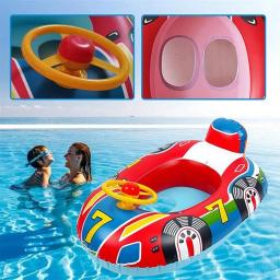 Brinquedos infláveis da piscina do divertimento da água dos acessórios do anel da nadada da criança do barco do flutuador do assento dos jogos do jogo da água do bebê - Image 2