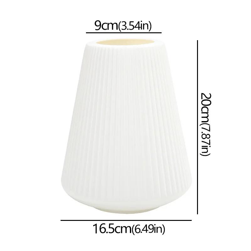 Grandes vasos de flores minimalistas, vaso criativo nórdico, recipiente plástico, arranjo de flores, decoração de casa, decoração - Image 1