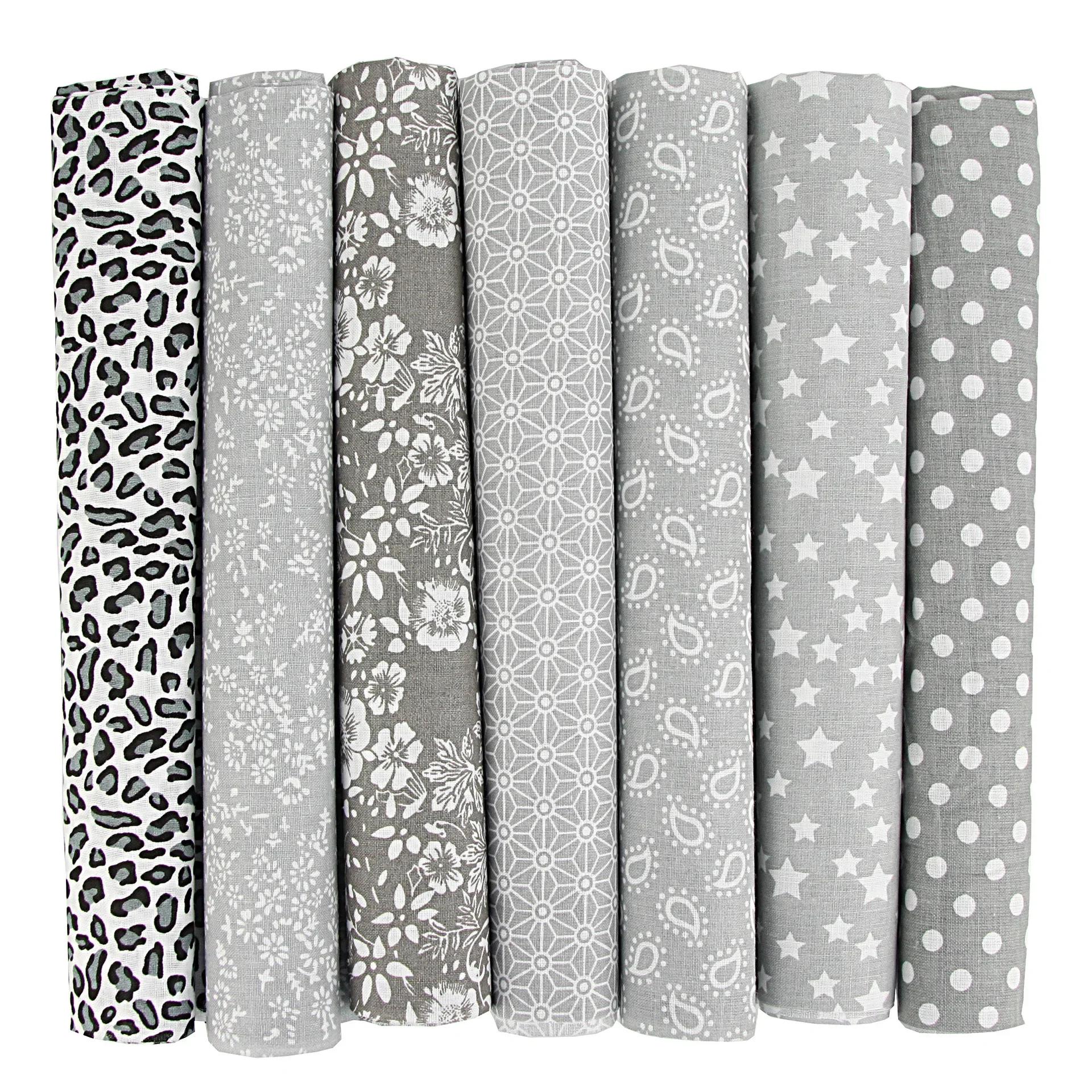 Tecidos de algodão estampados, 7 peças de tecidos em cores mistas, para costura, patchwork, bordado, faça você mesmo, acessórios artesanais - Image 1