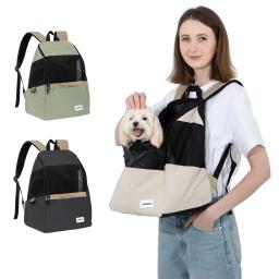 Gatinho respirável lona leve gato mochila, saco de transporte de viagem ao ar livre para gatos e cachorro, Pet carregando suprimentos - Image 1