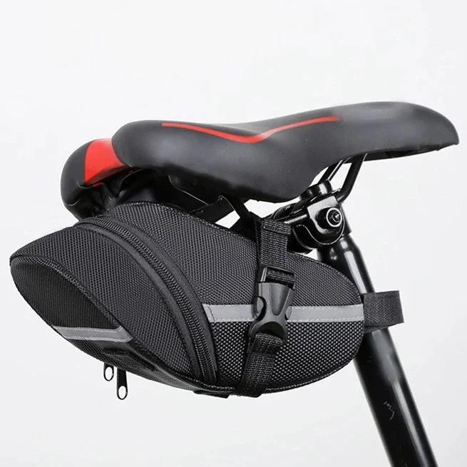 Saco de selim de bicicleta traseiro saco de bicicleta de montanha saco traseiro fixo-engrenagem saco de selim de bicicleta dobrável saco de espigão de assento de bicicleta - Image 1