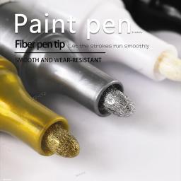 Canetas marcadoras de tinta metálica com conjunto de tinta ouro prata branco permanente 2mm marcadores de arte para mangá artesanato scrapbooking materiais de arte - Image 5