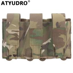 Atyudro tático 5.56/7.62mm bolsa leve batida triplo mag caça molle sistema paintball acessórios tiro saco da cintura - Image 1