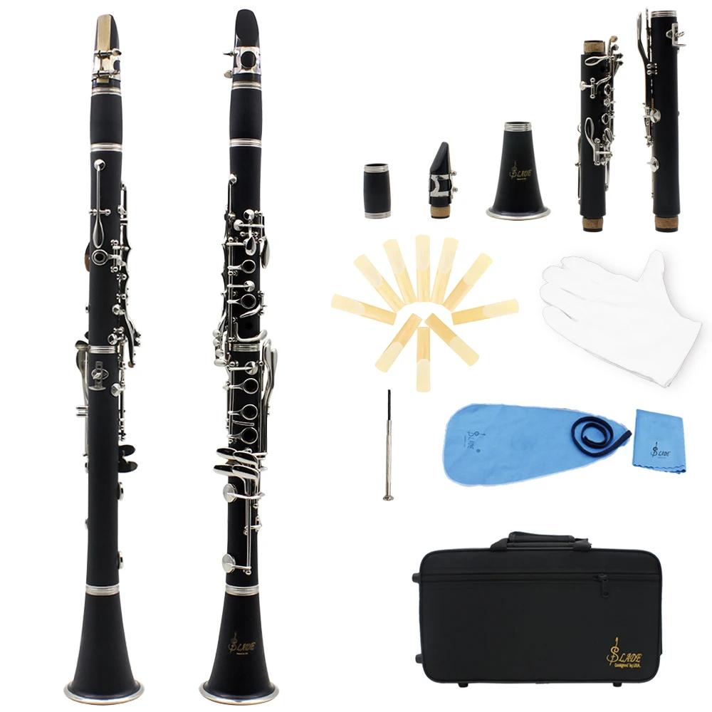 SLADE-Bb 17-Teclas Baquelite Clarinete De Madeira, Instrumento Profissional de Sopros, Clarinette com Caixa, Reed Peças De Instrumento Musical - Image 1