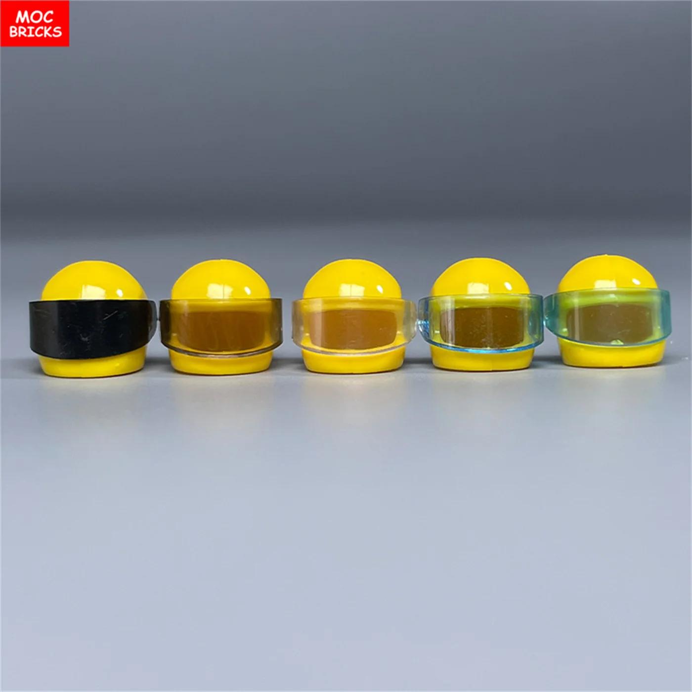 5 pçs moc tijolos 30006 30124 88415 2446 2447 capacete da motocicleta viseira figura de ação usar blocos de construção brinquedo crianças presente - Image 1