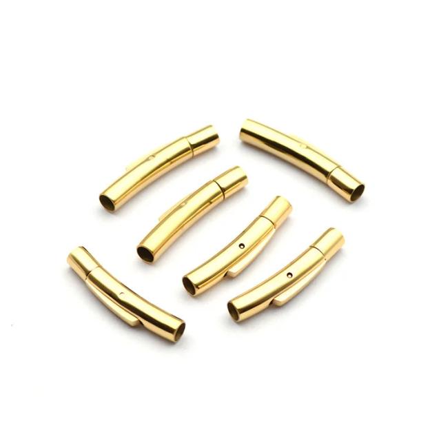 Fechos Magnéticos de Aço Inox – Pacote com 10 Peças para Pulseiras e Colares de Couro – Acessórios DIY de Joalheria
