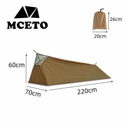 Ultraleve dupla camada barraca de acampamento para 1 pessoa, sem moldura, caminhadas, uma pessoa, apenas 500g, cor cáqui - Image 1