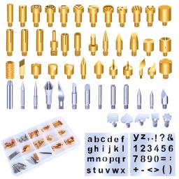 Wood Burning Tool Kit para Pirografia, Escultura Alfabeto, Figura Símbolo, Gravação, Solda, Artesanato DIY, 53pcs - Image 4
