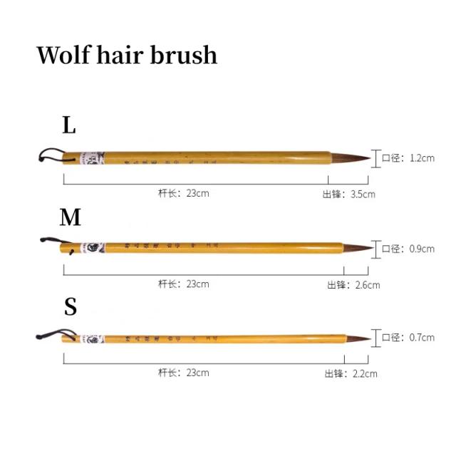 Escova de Cerâmica em Lã Bambu para Pintura e Esboços - Conjunto de 3 Pincéis para DIY em Esmalte e Pintura em Cerâmica