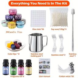 12 Constelações Handmade Set com Vela Óleo Essencial, DIY Acessórios, Vela Fazendo Set para Adultos, Adolescentes, Iniciantes, Inclui Cera de Soja, Agitando Colher, Dump Cup, Armazenamento Jar Vela completa Fazendo Set, algodão Wick, Suporte Fixo, Kit Arte e Artesanato, DIY Adequado para Dia dos Namorados e Dia dos Pais e Senhoras, Presentes - Image 3