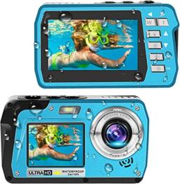 Câmera Digital Subaquática para Natação Snorkeling, Gravador de Vídeo 4K, Anti Shake Selfie, IPS Dual Screens, Impermeável, 10ft, 56MP - Image 1