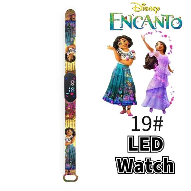 Relógio LED Infantil Princesa Frozen Elsa Anna Toque Eletrônico 2023