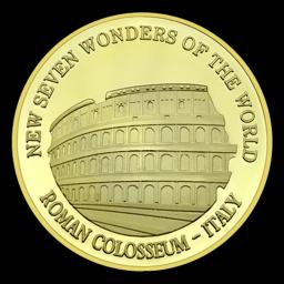 7 Maravilhas do Mundo Moedas Comemorativas, Pirâmide da Grande Muralha, Taj Mahal, Coliseu Romano, Presente do Festival, Coleção - Image 3