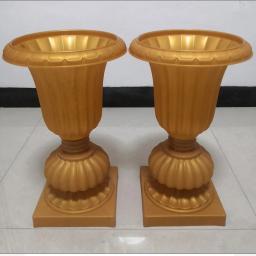 Plástico dourado tamanho grande vasos, festa decorar enfeites, celebração do casamento, fotografia, suporte de fundo original, dourado - Image 4