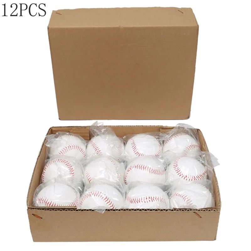 Hard and Soft Softball Baseball, Hardball Bolas De Treinamento, Handmade Baseball, Outdoor Practice, Team Game, 9 Polegadas, 12 PCs - Image 1