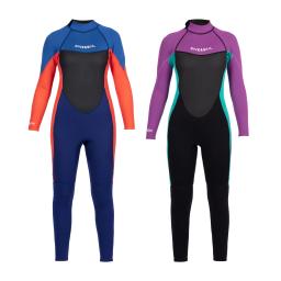 Terno de mergulho em neoprene para crianças, roupas molhadas para meninos e meninas, maiô de manga comprida, traje de natação, 1 peça para menino jovem, 2,5mm - Image 5