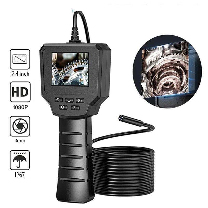 Câmera industrial do endoscópio, câmera de esgoto com 8LEDs, lente simples ou dupla, IP67 impermeável, inspeção do carro, HD1080P, 2,4" - Image 1