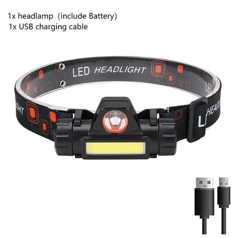 1-15 pçs led farol de indução usb recarregável cabeça lanterna poderosa cabeça de acampamento farol de pesca 18650 bateria - Image 1
