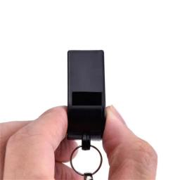 ABS Professional Black Whistle com cordão, esportes ao ar livre, camping, caminhadas, jogo de arbitragem, treinamento, sobrevivência, 1-10pcs - Image 3