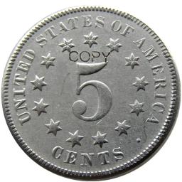 Cinco Cents Moedas De Cópia De Níquel, EUA Um Conjunto de 1866-1883, 20Pcs - Image 3
