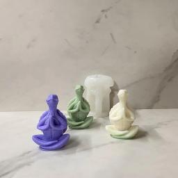 Silicone Meditação Tartaruga Moldes, Molde De Vela De Aromaterapia Com As Mãos Juntas, Decoração De Gesso, Ferramentas De Arte - Image 5