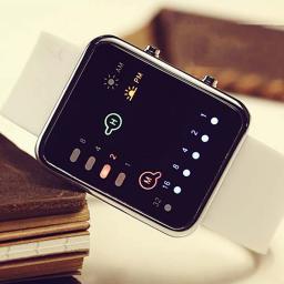 Relógios eletrônicos digitais esportivos para homens, LED binário, Fashion Dot, Silicone, Casal - Image 3