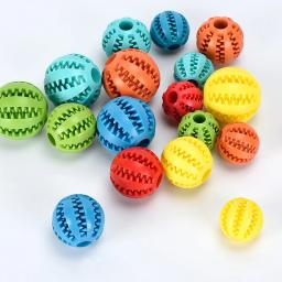 Bola de borracha interativa para pet, Mastigar brinquedo para cães pequenos, Limpeza dos dentes, Acessórios para cachorros - Image 1