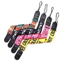 Correia ajustável de impressão colorida para guitarra elétrica, baixo, acústico, alça de ombro, cabeça de couro, peças de guitarra, acessórios - Image 1