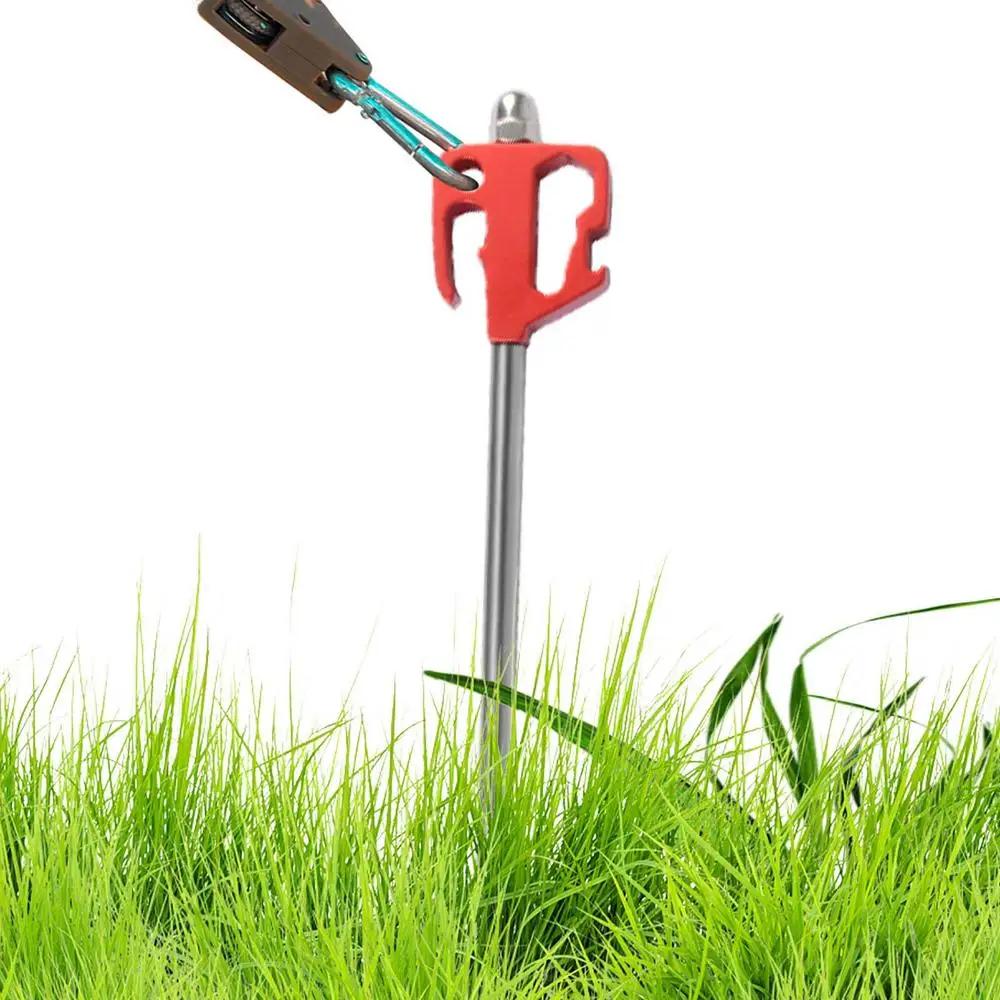 Estacas de barraca de aço inoxidável, prego à terra, estaca de acampamento, dossel, multifuncional com furo e gancho, acessórios de fixação para - Image 1