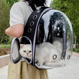 Saco de transporte respirável Pet Mochilas Espaciais Gato Mochila Portátil Transparente Transportadora de Transporte de Cachorro, Sacos de Cápsula Espacial - Image 6