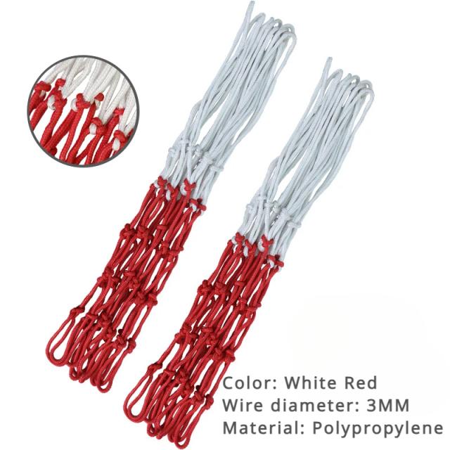 Rede de Basquete Tricolor em Duas Peças - Vermelho, Branco e Azul para Aro e Cesta