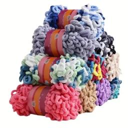 Fio de laço de dedo 100% poliéster – Lã grossa artesanal para crochê de tricô DIY, perfeito para fazer cobertores e arte de malha - Image 2