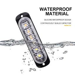 Luzes LED estroboscópicas para carro, luz estroboscópica da polícia, luz estroboscópica da polícia, luz de emergência, 12V, 24V, 6 LEDs - Image 2